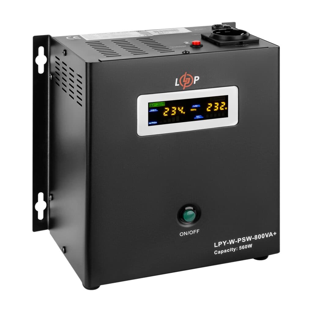ДБЖ з правильною синусоїдою 12V LPY-W-PSW-800VA+(560Вт)5A/15A