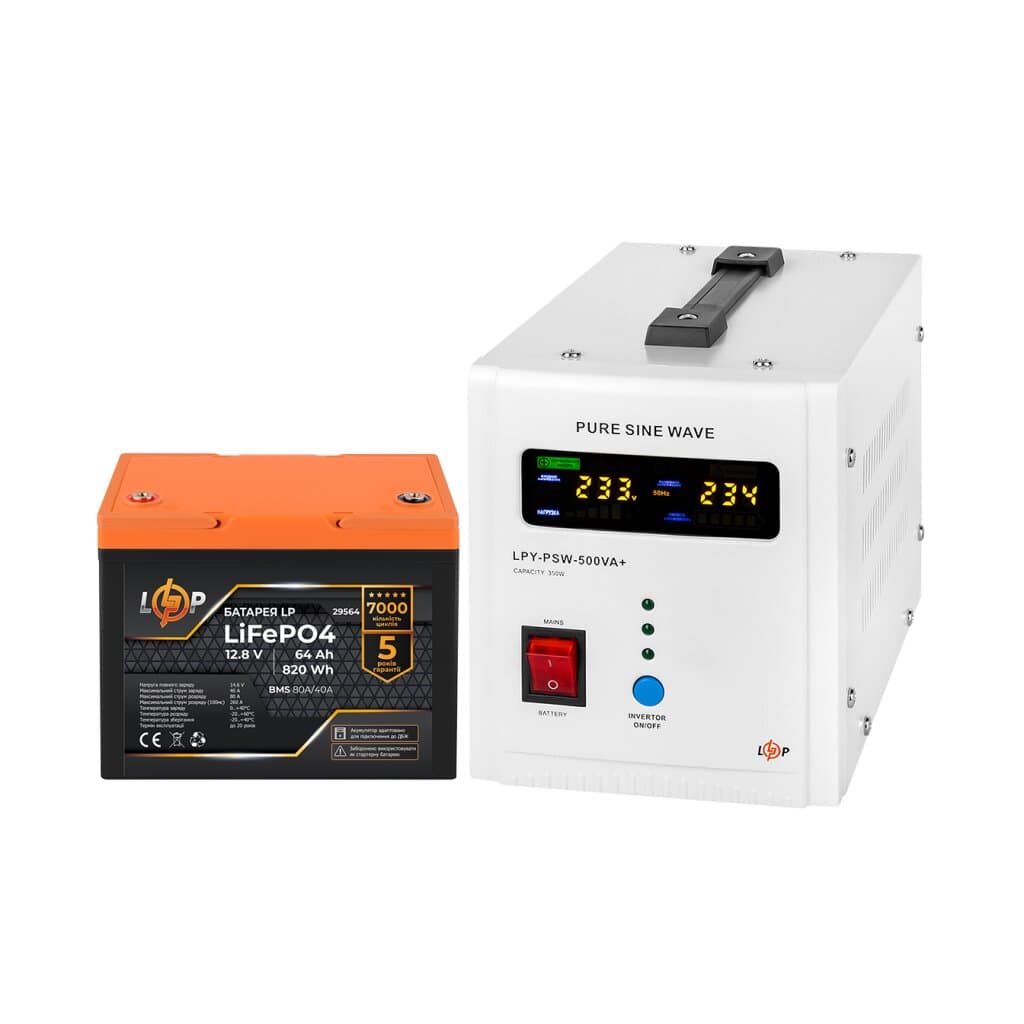 Комплект резервного живлення LogicPower B500 + літієва (LiFePO4) батарея 819 Wh