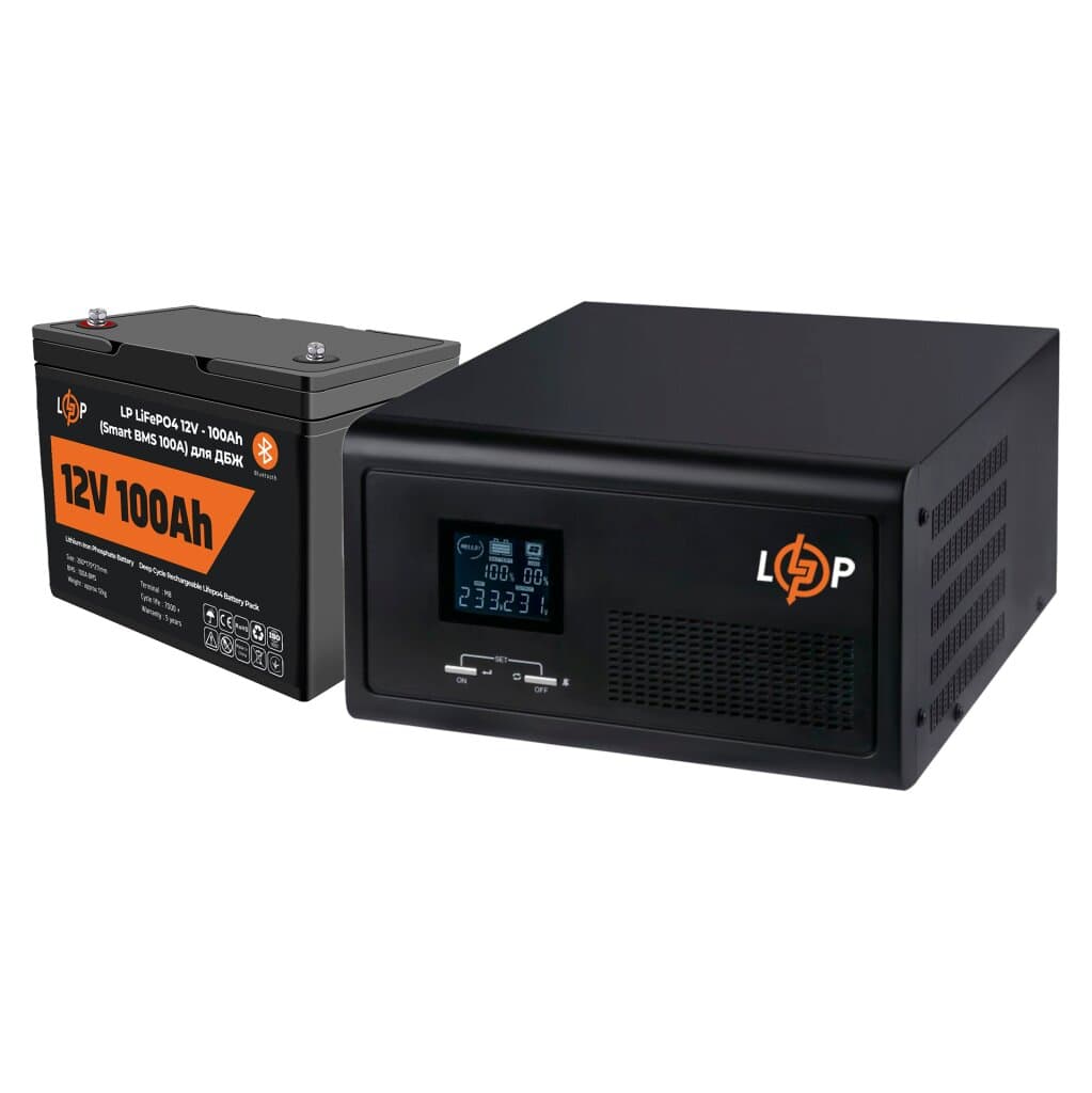 Комплект резервного живлення LP (LogicPower) ДБЖ + літієва (LiFePO4) батарея (UPS 1500VA + АКБ LiFePO4 1280W)