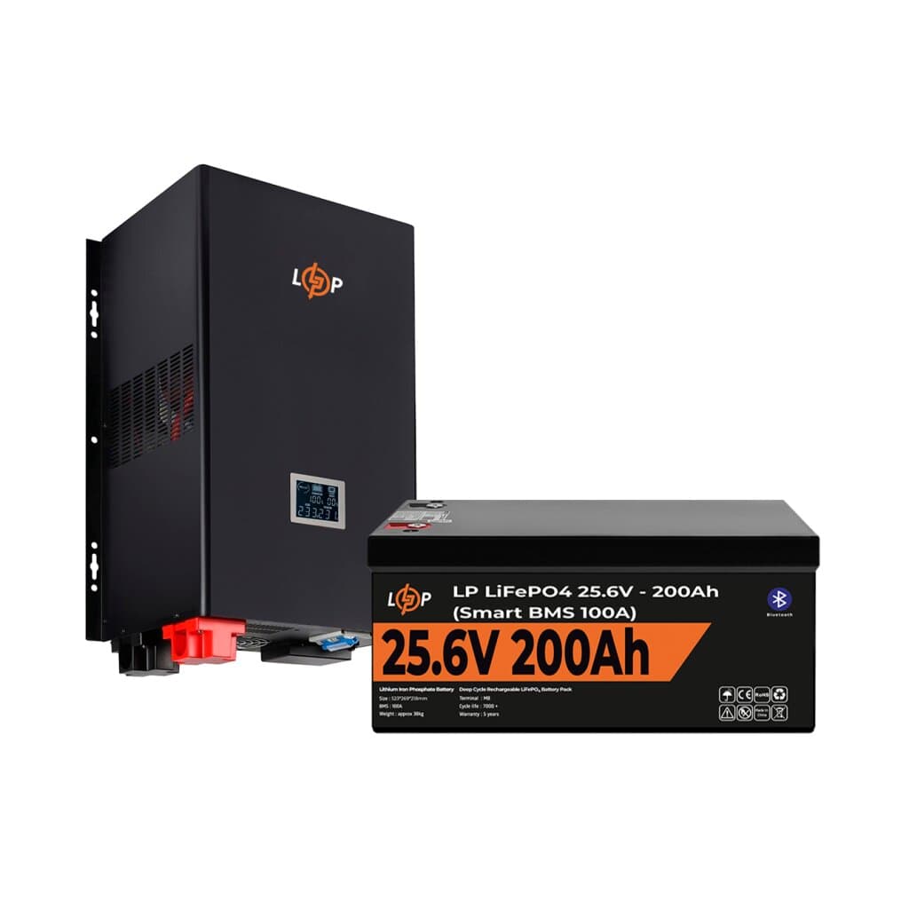 Комплект резервного живлення LP (LogicPower) ДБЖ + літієва (LiFePO4) батарея (UPS 3600VA + АКБ LiFePO4 5120W)