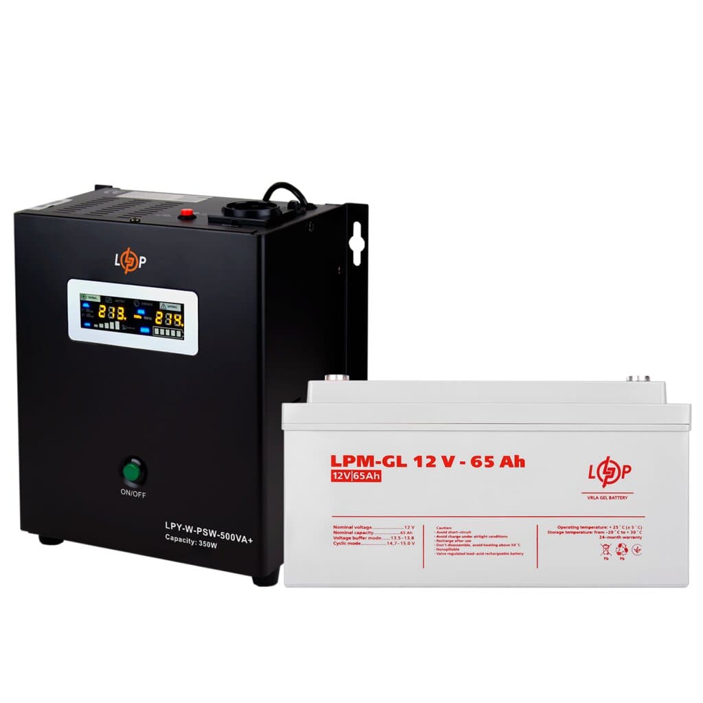 Комплект резервного живлення для котла LP (LogicPower) ДБЖ + гелева батарея (UPS W500VA + АКБ GL 780W)